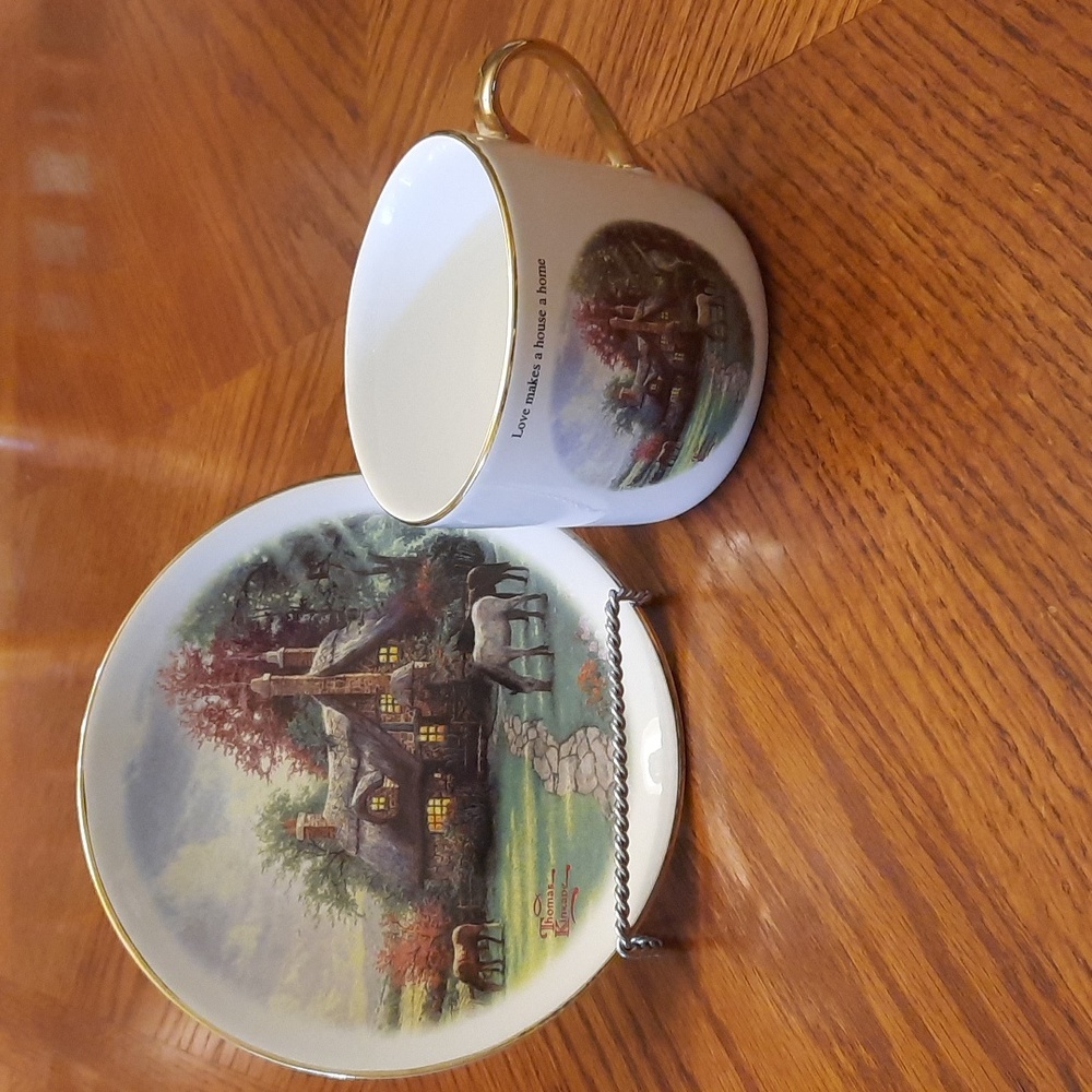 Thomas Kinkade A Perfect Summer Day cup and saucer set Teleflora gift 2003